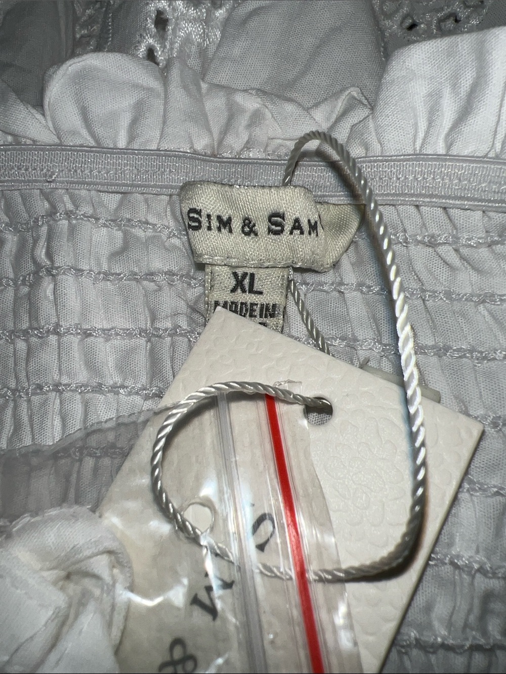 White Eyelet Smocked top - Picture 3 of 4